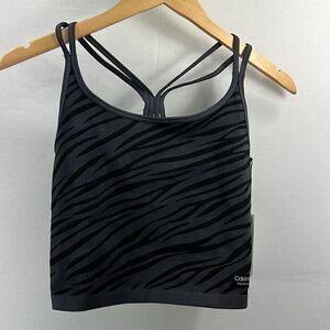 Calvin Klein Performance Zebra Jacquard Low Impact Crop Top- Sz Large- NWT
